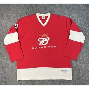 Vintage Chase Authentics Dale Jr 8 Budweiser Long Sleeve Jersey Shirt Mens XL